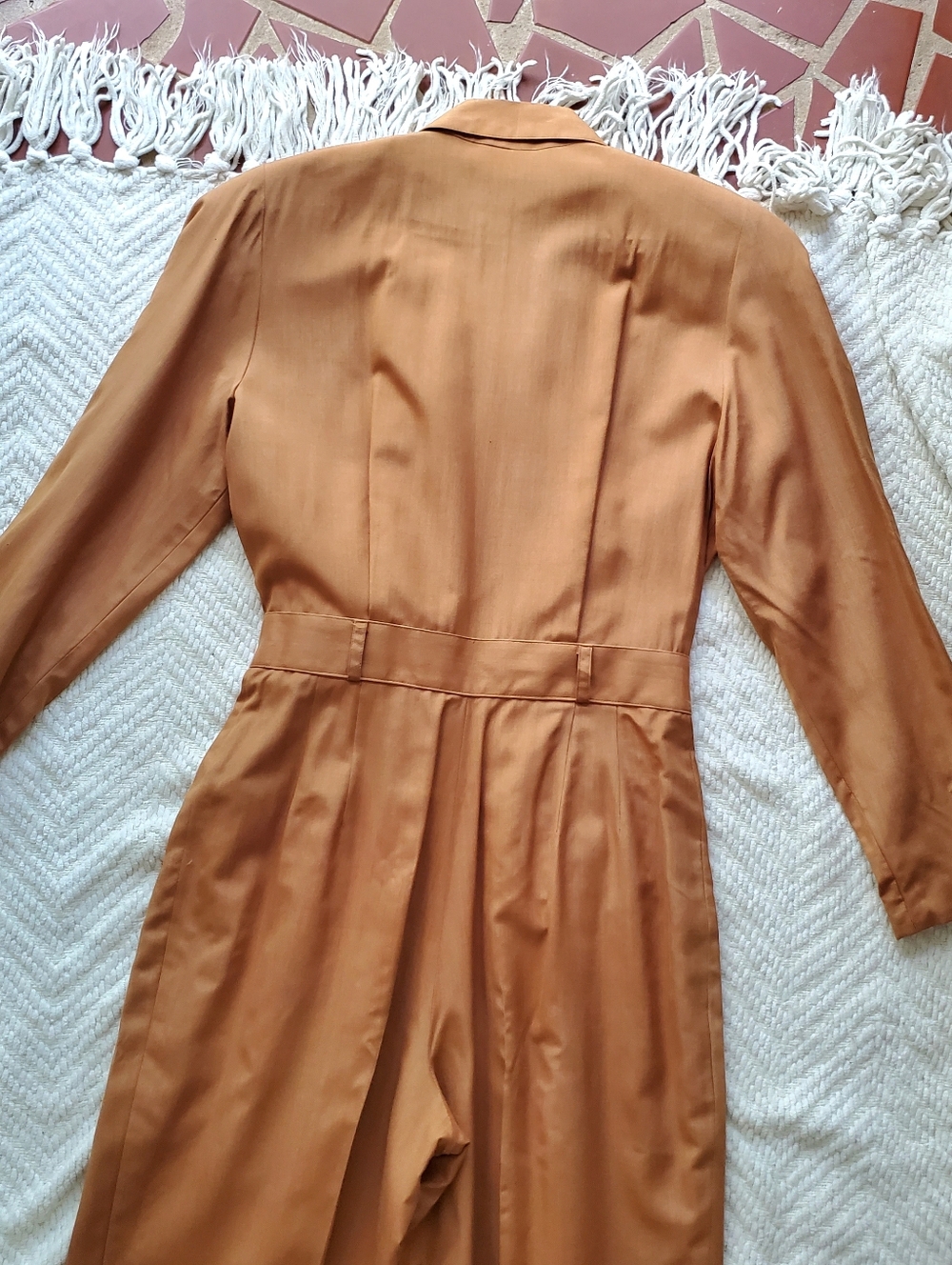 📣FLASH SALE!📣 Vintage Pia Rucci 100% Silk Tailored Power Jumpsuit 80s 90s - Picture 11 of 15